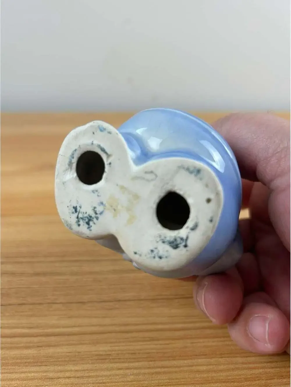 Royal Copley Art Pottery Blue Figural Piggy Bank- 1940-50s